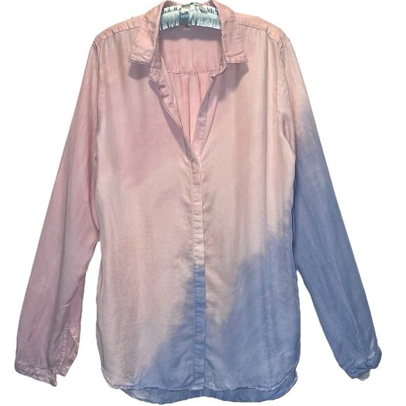 Cloth & Stone Tie-Dye Long Sleeve Button Front Blouse size Large - Picture 1 of 11